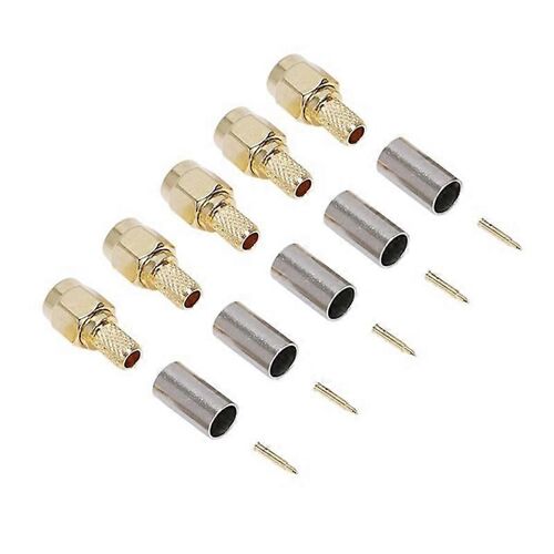 100Pcs SMA Mâle Mâle Sertissage Droit Pour Adaptateur de Connecteur RG58