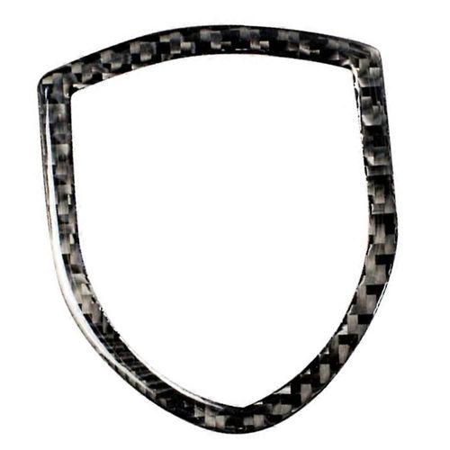 Extérieur De La Voiture Logo Avant Emblème Garniture Couvercle Cadre Noir Fibre De Carbone