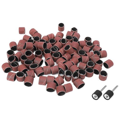 Kit de bandes de ponçage 100pc 1/2 » avec mandrin de tambour de ponçage 2 pour outils rotatifs