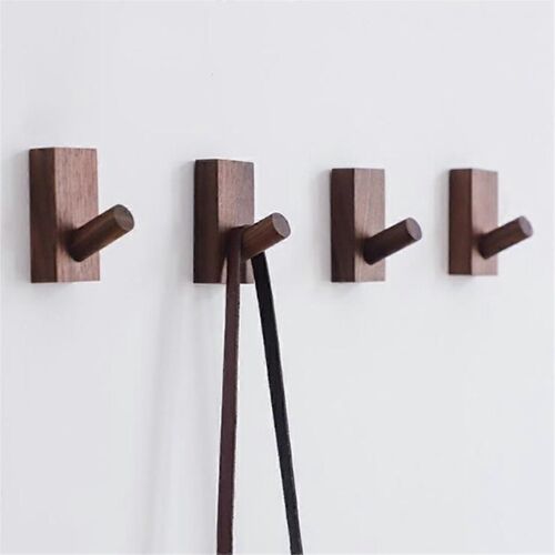 Crochets simples en bois massif pour vêtements,crochets muraux de salle de bain,porte-manteaux de chambre à coucher,porte-serviettes de maison