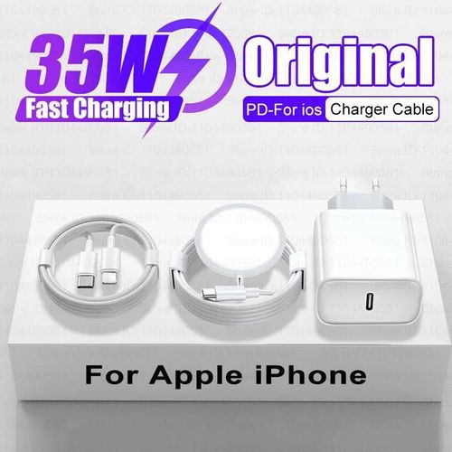 Chargeur Sans Fil Magnétique D'origine Pour Apple, Câble De Téléphone En Poly, Charge Rapide, Iphone 16 15 Pro Max 14 13 12 11 7 8 Plus X Xs, 35w Pd Wireless Charger