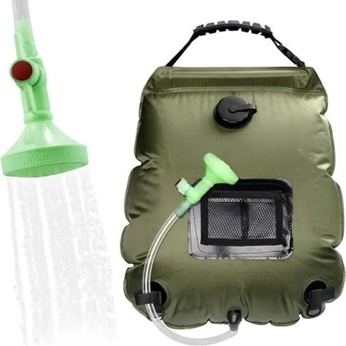 Sac de douche solaire 20L Leytn - Portable Pliant Extérieur - Température 45 °C - Tête de douche réglable