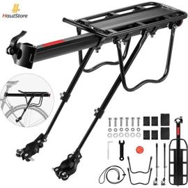 Porte Bagage Vélo Arrière Vtt Arrière Réglable - Hautstore - Universel - Alliage D\'aluminium - Noir