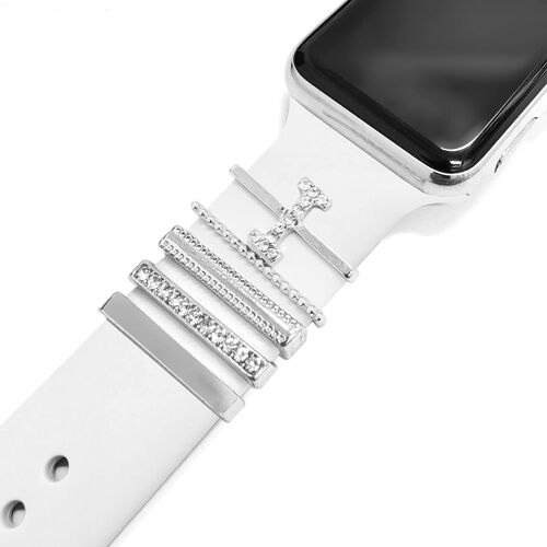 Boucles D'anneau Décoratives En Acier Inoxydable Bijoux Accessoire De Bracelet De Montre Compatible Avec Apple Watch Bracelets En Charms Pour Galaxy Watch Band Fit For All Watch Ba[Wpj4192152]