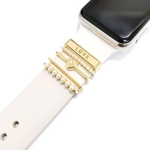 Decorative Ring Buckles Stainless Steel Jewelry Watch Band Accessory Compatible With Apple Watch Bracelets Charms For Galaxy Watch Band Fit For All Watch Bands 4
