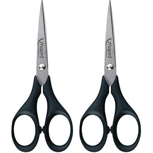 Ciseaux Precise 13 Cm-Bout Pointu-Pour Des Découpes De Précision-Lames En Acier Inoxydable Brossé-Avec Étui Protège-Lame Noir (Lot De 2)