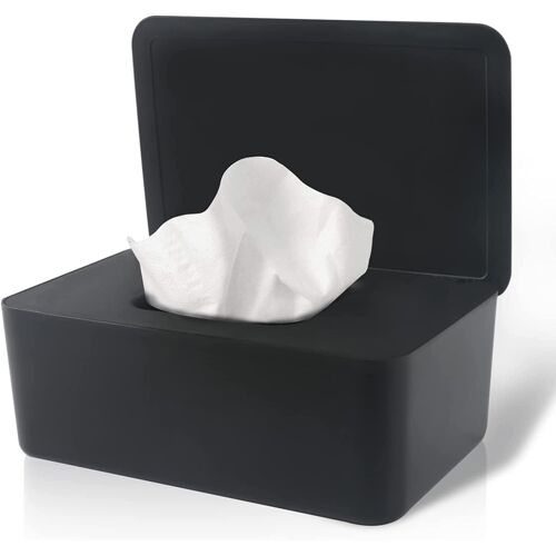 KALANKA-Distributeur de lingettes humides, Couvercle de Protection en Papier de Soie Humide Sec Couvercle de boîte avec Couvercle (Noir)