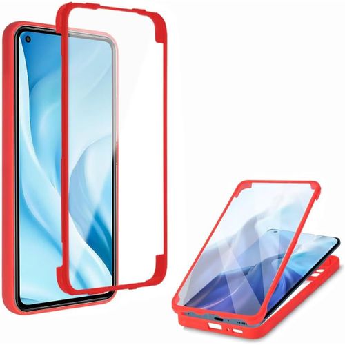 Coque Pour Xiaomi Mi 10 Lite 5g, Coque Antichoc À 360 Degrés Avec Protecteur D'écran Intégré, Anti-Rayure Housse Integrale Silicone Tpu Bumper Case Coque - Rouge[Wke02427]