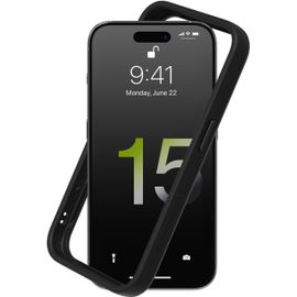 Coque Bumper Compatible Avec [Iphone 15 Pro Max] | Crashguard - Protection Fine Personnalisable - Absorption Des Chocs [Sans Bpa] - Noir[Wke00068]