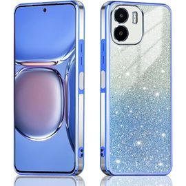 Coque Transparente Pour Xiaomi Redmi A1 / Redmi A2, Housse Bumper De Téléphone, Coque Ultra Fine Galvanisée Exquise, Étui Pailletée Pour Filles. Bleu[Hou991266]