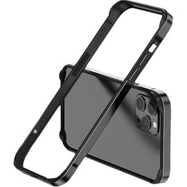Coque Rigide En Aluminium Avec Cadre Pare-Chocs En Métal Pour Iphone 15 Pro Max, Intérieur Doux, Protection Des Bords Surélevés (Noir, 6.7inch Iphone 15 Pro Max)[Wke00116]