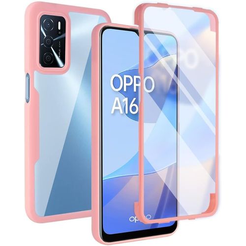 Coque Pour Oppo A16 / Oppo A54s / Oppo A16s[ Protection D'écran Intégrée] Étui De Protection Antichoc 360 Degré, Transparente Tpu Bumper Protection Pochette, Rose[Wke01877]