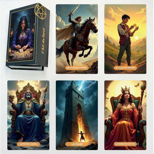 Chenquansarl-Jeu De Tarot Divinatoire, L'art Du Tarot Un Voyage Spirituel À Travers Les Cartes, Jeu De 78 Cartes
