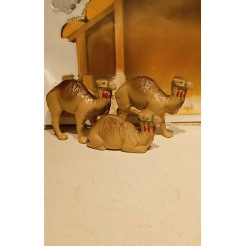 Lot De 3 Dromadaire Santons Crèche En Résine 8 X 10 Cm