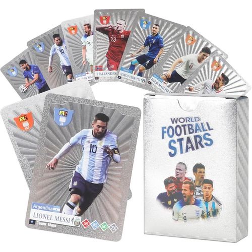 Chenquansarl-World Cup - Lot De 55 Cartes Star De Football Uefa Champions League - Cartes De Football - Cartes À Collectionner - Pour Enfants Et Adolescents - Argent