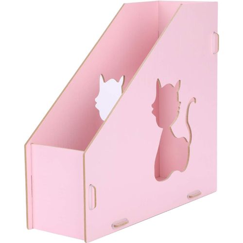 Porte-revue en Bois avec Motif Chat-Rangement pour Magazine,Dossier,Journal A4-Support Document Livres Grande Capacité-Fourniture et Organiseur de Bureau Maison Scolaire