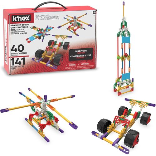 lbgwp60-15210 Beginner 40 Model Building Set, Educational Toys For Boys And Girls, 141 Piece Beginners Learning Kit, Engineering For Kids, Colourful Building Construction Toys For Children Aged 5 +
