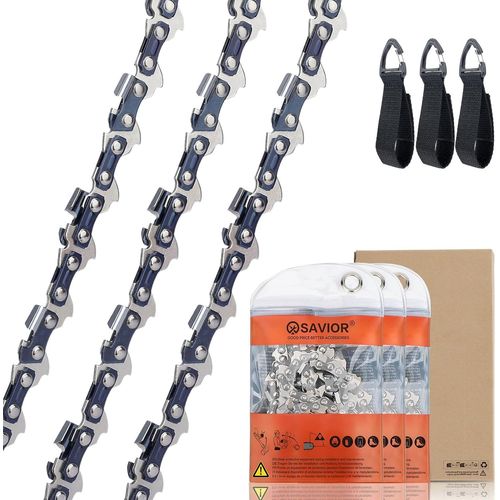 POPU-Lot De 3 Chaîne De Tronçonneuses Faible Rebond 3/8""Lp 1.1 Mm 52 Maillons 35 Cm Compatible Avec Makita Duc353,Bosch Ake 35S,Ein-Hell,Husqvarna,Oregon Et Autres