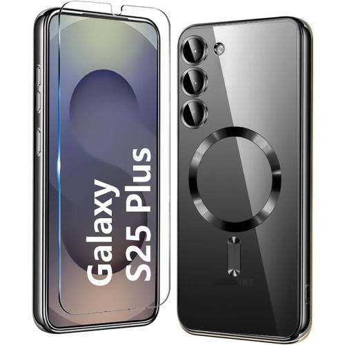 Coque Slim Tpu Antichoc Samsung Galaxy S25 Plus 5g (2025) - 3-En-1 Protection Écran & Caméra, Compatible Magsafe (38 Aimants) - Noir