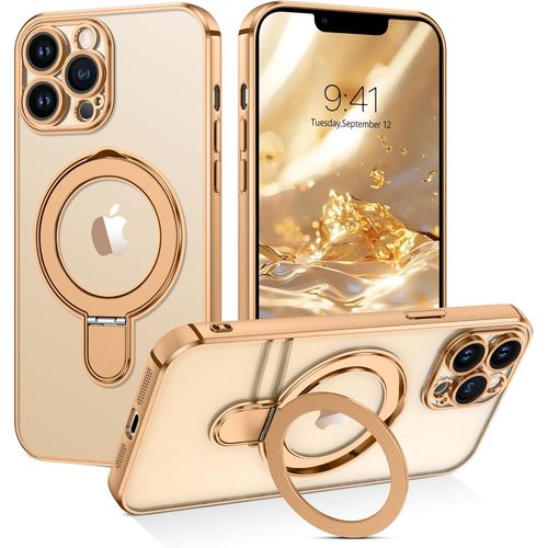 Jakn-Coque De Protection Magnétique Pour Iphone 13 Pro Max 6,7 Pouces [Compatible Avec Magsafe] Charge Sans Fil Avec Anneau Support Invisible Coque De Protection Complète D'appareil Photo