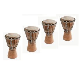 Lot De 4 Djembés Standard Baby Modèle En Acajou Sélectionné. - Ethno