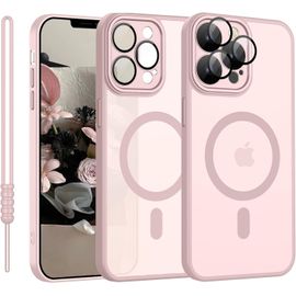 Jakn-Coque Magnétique Pour Iphone 11 Pro Max Coque Avec Magsafe Coque Pour Iphone 11 Pro Max Translucide Mat Case Ultra-Smince Silicone Anti-Dérapant Résistant Aux Rayures Rose