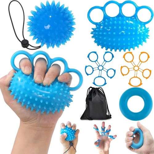 RVKAL-Ensemble De 5 Finger Trainer Hand Trainer,Balle De Reeducation Main Et Poignet Balle De Massage Balle,Pour Les Doigts,Pour La Thérapie De La Main,Pour Renforcer La Préhension,Soulager Stress
