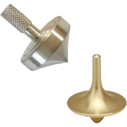 RVKAL-1 Pièces Toupie Enfant,Toupie Métal,Toupie En Métal Exquis,Équilibre Parfait,Tourne Longtemps,Plus De 5 Minutes,Aide À Réduire Le Stress Et L'Anxiété (2 * 2.7Cm)
