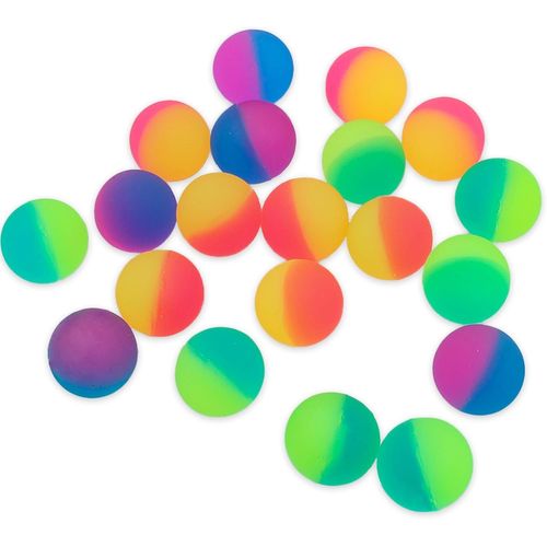 Rvkal-20 Pièces Balles Rebondissantes,Balle Rebondissantes Bicolore Givré,Doux Rebondissant Caoutchouc Boules Bicolore Soulagement Stress Pour Les Cadeaux De Fête Des Filles Et Des Garçons (25mm)