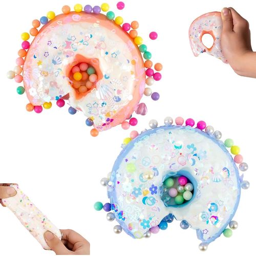 RVKAL-2Pcs Doughnuts Squishy,Donut Taba Biscuit Squishy Toy,Fufu Squishy,Stress Relief Oreo Toys,Kit Taba Squishysquishy Patte De Chat,Yoyo Squishy,Taba Squishy