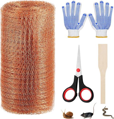 Filet de Protection 6m, Limaces et Escargots, Grillage Fine Maille, Grillage Anti Rongeur, Filet Anti Limaces et Escargots, avec Gants, Aciseaux, Pelle, pour Souris, Oiseaux, Rongeurs