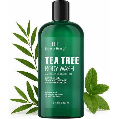 Gel Douche À L'arbre À Thé ¿ 236,6 Ml ¿ Aide À Apaiser Les Démangeaisons, La Peau Sèche, Antifongique Avec Huile D'arbre À Thé 100 % Pure, Sans Sulfate, Sans Paraben, Pour Homme Et 