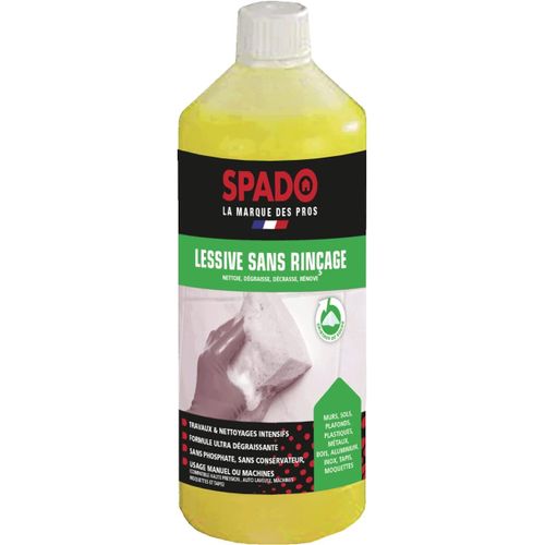 Lessive nettoyage sans rinçage - Multi surfaces - Nettoie, dégraisse et décrasse - manuel ou en machine - sans phosphate - sans conservateur - liquide - 1L - Fabriqué en France