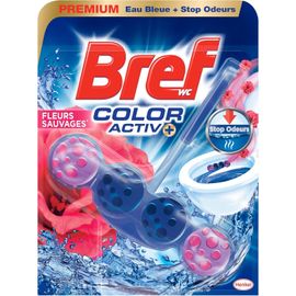 WC Color Activ+ Fleurs sauvages ¿ 1 Bloc WC (50g) ¿ Produit Nettoyant WC ¿ Eau Bleue + Stop Odeurs