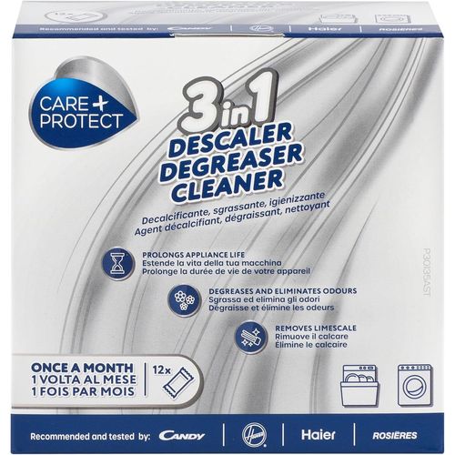 Détartrant 3en1 pour lave-linge et lave-vaisselle,Anticalcaire,Désinfectant et Dégraissant,Désodorise,Prolonge la durée de vie de la machine,12 sachets de Poudre pour 12 mois