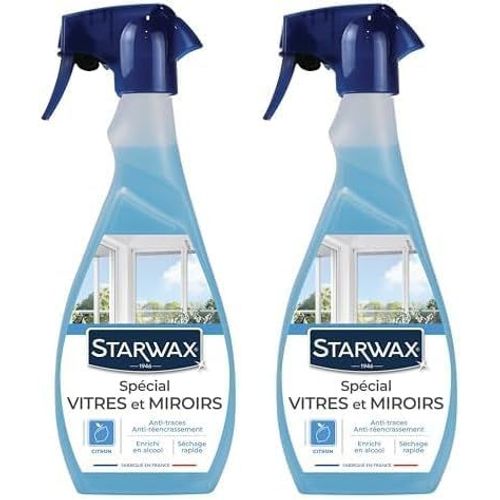 KAL-Nettoyant Spécial Vitres Et Miroirs -500 Ml -Idéal Contre La Poussière Et La Pluie -Haute Teneur En Alcool -Séchage Rapide -Sans Traces -Pratique (Lot De 2)