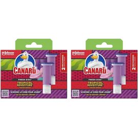 Canard WC Fresh Disc Recharges Edition Limitée Tropical Adventure - Bloc WC Sans Cage Nettoyant - Nettoie à 360° - Nouvel Emballage 100% Carton - 2 Recharges (Lot de 2)