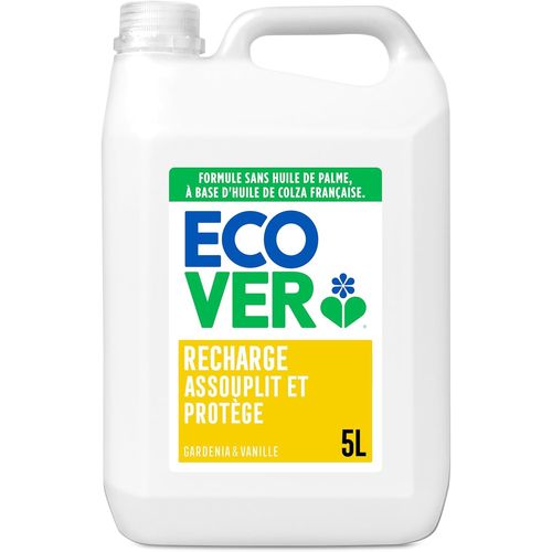 Adoucissant, Adoucissant Liquide pour Linge aux Extraits Botaniques, Parfum Gardenia et Vanille, 166 Lavages, Bouteille Recharge de 5 Litres