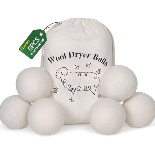 Lot de 6 boules de séchage en laine - Taille XL - 100 % laine de Nouvelle-Zélande faites à la main - Boules à linge s pour sèche-linge et doudounes - Feuilles de sèche-linge