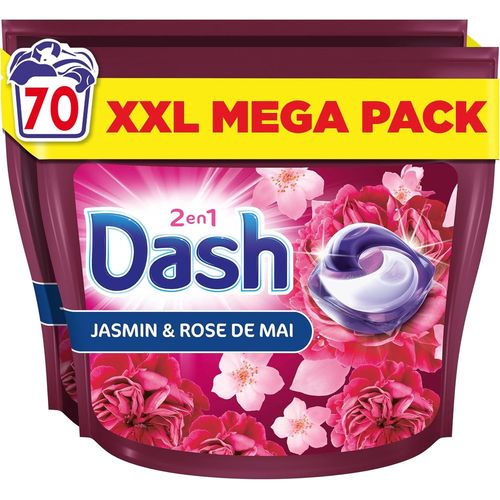 2en1 PODS, Lessive En Capsule, 70 Lavages, Jasmin Et Rose De Mai, 3 SEMAINES DE FRAÎCHEUR* AVEC L¿ADOUCISSANT LENOR, Fabriquée En France, 2in1