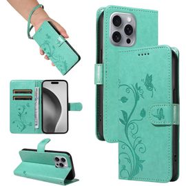 KAL-Coque Pour Iphone 16 Pro Max, Housse Etui Portefeuille Cuir Pu, Magnétique Étui De Protection Compatible Avec Iphone 16 Pro Max, Vert