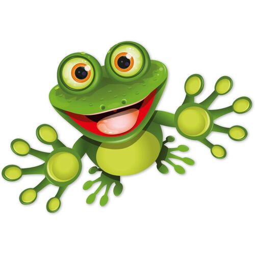 KAL-Autocollant Drôle De Grenouille I 25 Cm I Pour Valise Salle De Bain Paroi De Douche Poubelle Porte Camping-Car En Tant Qu'Autocollant Pour Voiture I Amusant Cool Résistant Aux Intempéries I Kfz33