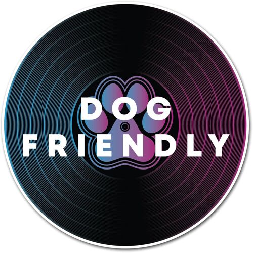 KAL-Lot De 2 Autocollants En Vinyle De 15 Cm Adaptés Aux Chiens ¿ Record Club Bar Chiens Animaux De Compagnie Autorisés Welcome Shop Sign Notice Small Business Taxi Sticker #83037