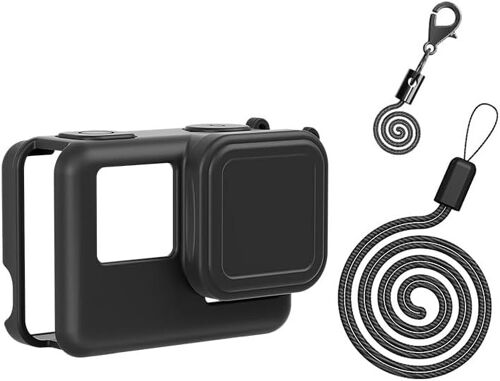 KAL-Coque Housse Silicone Pour Insta360 Ace Pro/Ace Caméra D'Action Etuis Protection Couvercle D'Objectif Sangle Lanyard (Noir-Pour Ace)