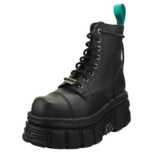 New Rock Combat Vegan Mixte Adulte Bottes Plate-forme Noir