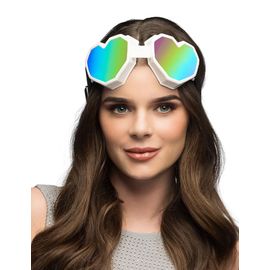Lunettes De Ski Coeur Blancs Adulte