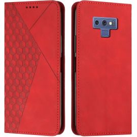 Kal-Coque Pour Samsung Galaxy Note 9, Premium Flip Housse Étui Protection Rabat Clapet Portefeuille Phone Cover Magnétique [Porte Cartes] Antichoc Béquille Cover (Rouge)