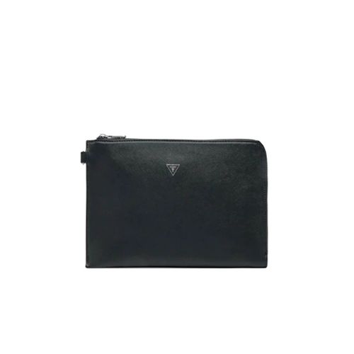 Pochette Guess Milano Saffiano Homme Noir