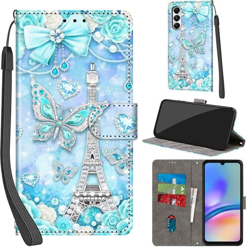 KAL-Coque Pour Samsung Galaxy A05S, Etui Protection Housse Premium En Cuir Pu Portefeuille, [Ranges Cartes] [Fonction Support] Pochette Pour Samsung A05S, Tour
