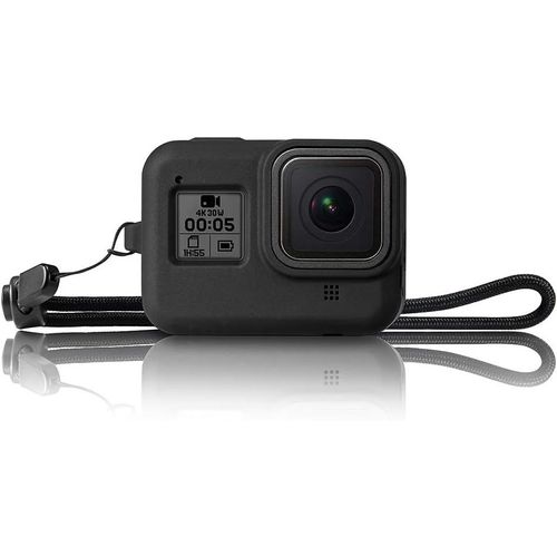 Lot De 2 Étuis En Silicone Pour Appareil Photo Avec Bouchon D'Objectif En Silicone Et Cordon De Protection Pour Gopro 10/Gopro 9 Noir[SHY9290934]